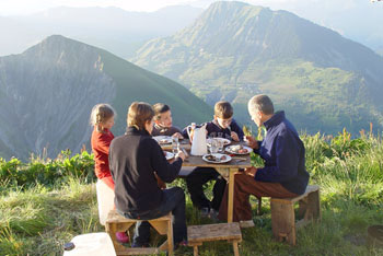 Dîner en montagne