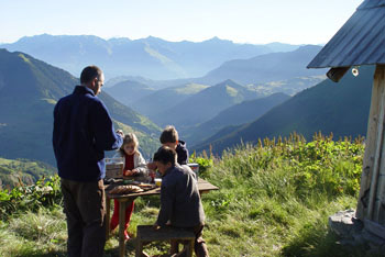 Petit djeuner en montagne